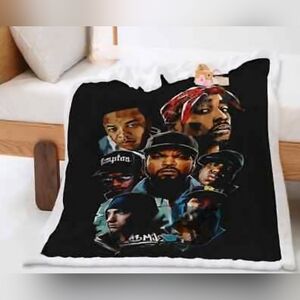 Hip-Hop Legends Plush Blanket Tupac Dr. Dre Eazy-E Ice Cube Eminem Biggie